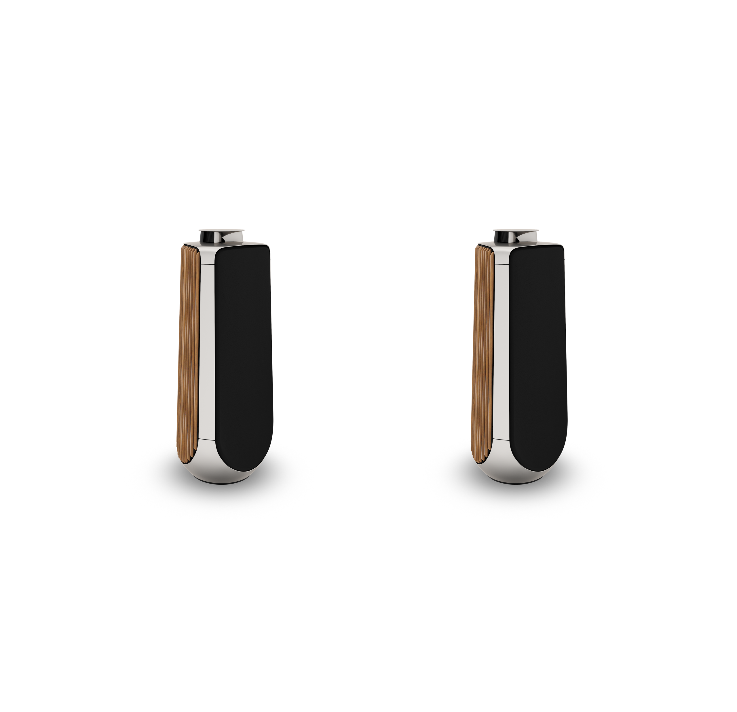 Paire de Beolab 50 en finition noir, chêne et aluminium naturel