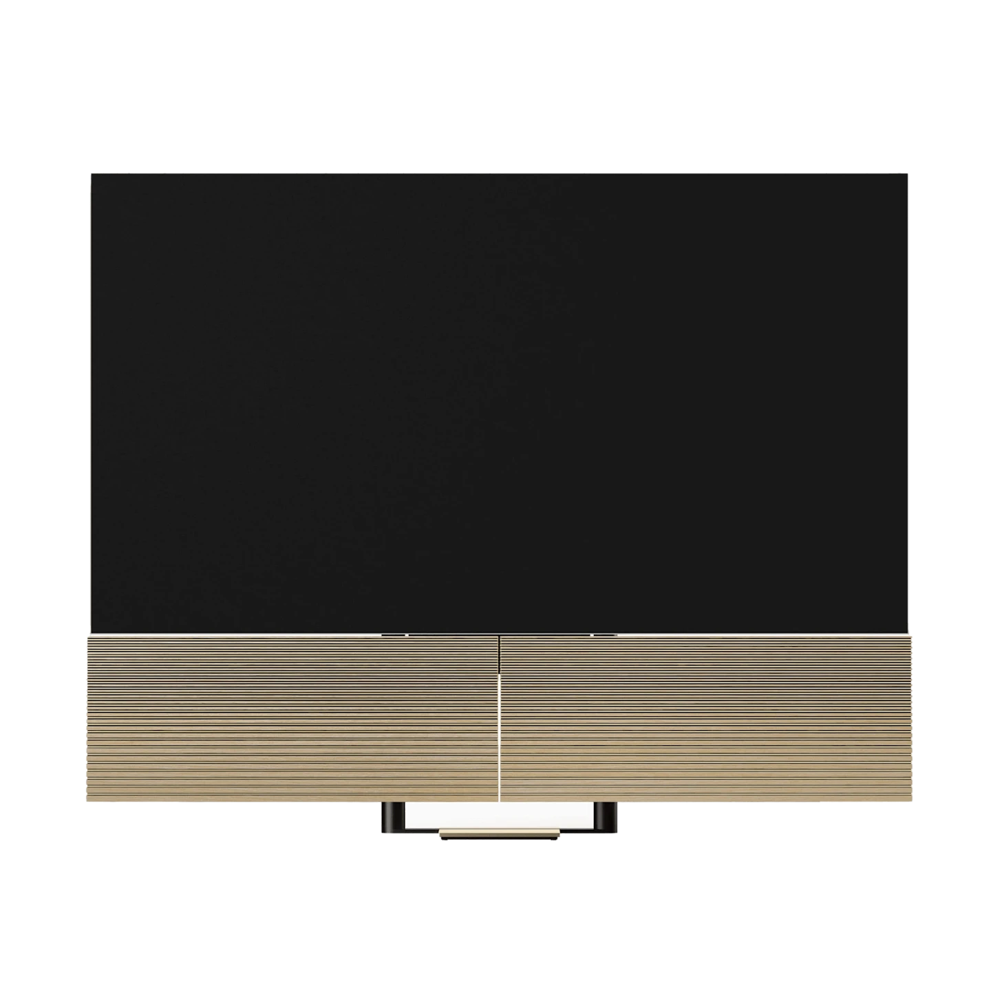 Beovision Harmony en gold tone et light oak avec pied de sol